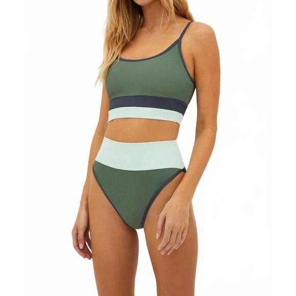 NEW BEACH RIOT eva & emmy ribbed color‑block bikini top - Picture 3 of 6